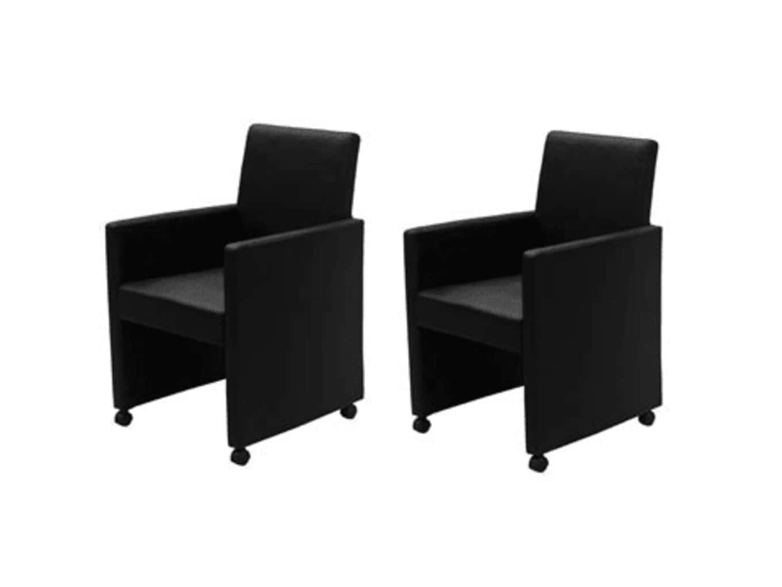 Maison Exclusive - Cadeiras De Jantar 2 Pcs Couro Artificial Preto