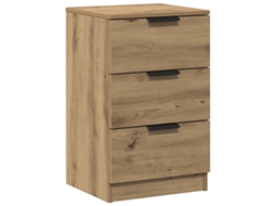 Bedside Cabinet, Bedside Cabinets Vidaxl Marrom Madeira Processada (n/a)