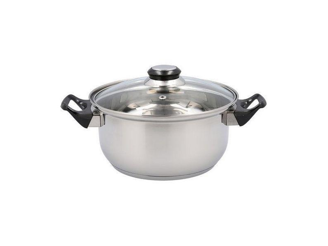 Caçarola Com Tampa De Vidro Quid Habitat Aço Inoxidável 24 Cm