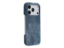 Capa Magnética Compatível Com Iphone 17 Pro Max, Textura De Tecido Jeans, Couro Pc, À Prova De Choque, Escuro B