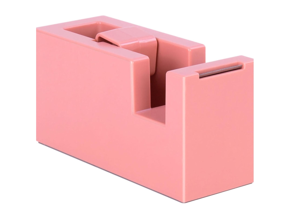 Dispensador De Fita Adesiva Portátil Estilo Simples Em Resina Abs Para Escritório E Escola, Na Cor Vermelho-rosad O.