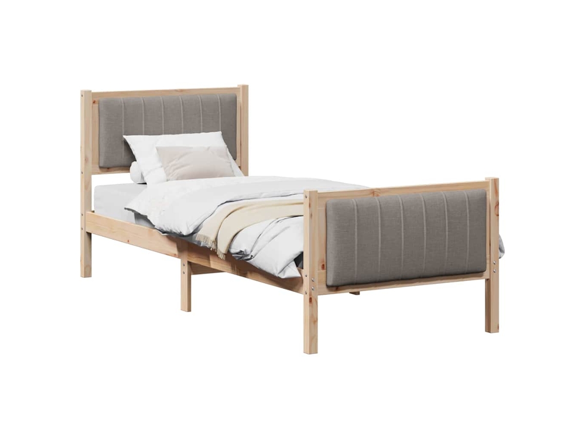Conjunto 1 Estrado De Cama Plataforma Vidaxl Castanho Madeira De Pinho Maciça (80 X 200 Cm)