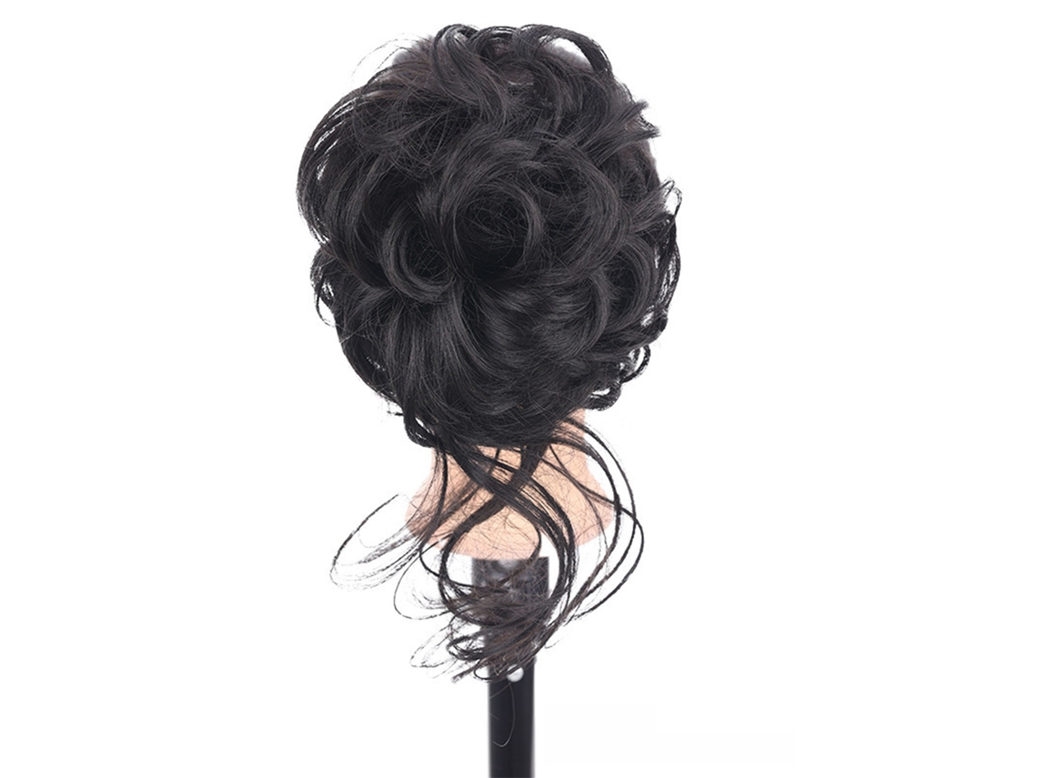 Extensão De Cabelo Em Moño Com Garrón Portátil Rizado Ondulado Para Mulheres