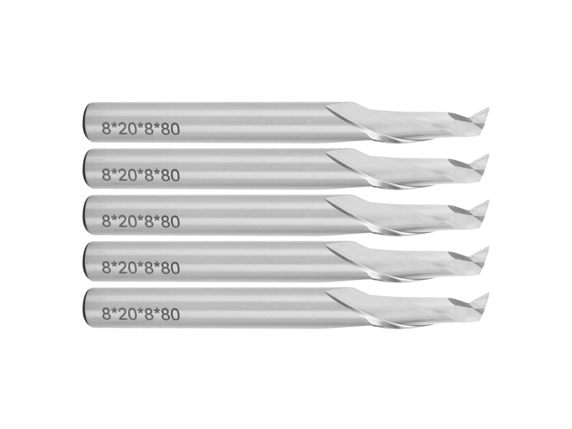 Conjunto De 5 Fresas Espiral Laxiscreed Com Aço Reto Para Corte Cnc E Gravação