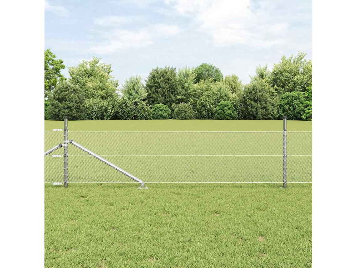Vidaxl Cerca Hexagonal Com Poste 10 X 0,5 M Aço Galvanizado Prateado