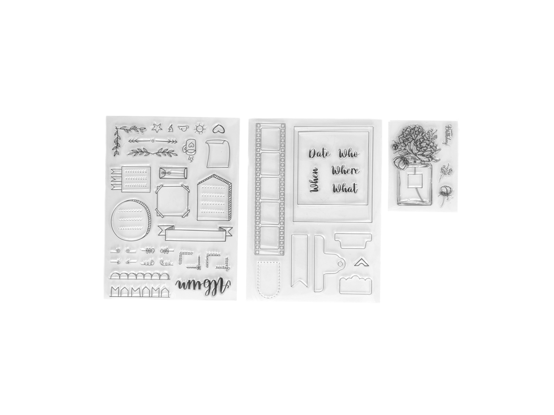 3 Peças de Selos Transparentes Diy Duráveis Reutilizáveis Material Tpr para Scrapbooking e Manuais