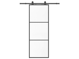Sliding Door, Sliding Doors Vidaxl Preto Vidro (76 X 205 Cm (152.5 Cm Sliding Rail))