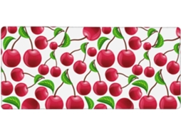 Mousepad para Computador de Grande Formato com Estampa Cerejas Vermelhas, Base Borracha Antiderrapante, 40 X 9
