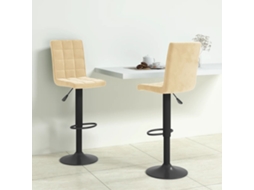 Vidaxl Bancos De Bar 2 Pcs Veludo Creme