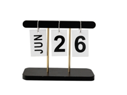 Calendário flip de mesa em pé moderno de madeira | S/MARCA