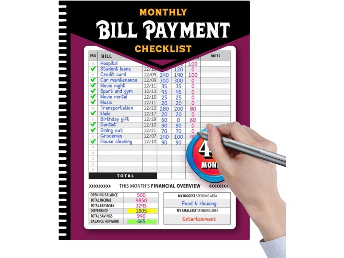 Bill Tracker Notebook – Controle De Pagamento De Faturas