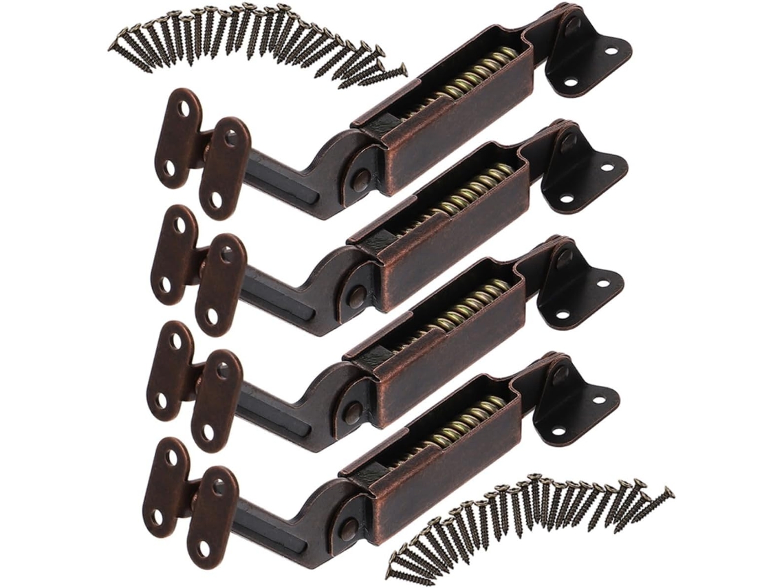 Conjunto De 4 Dobradiças Suporte Para Tampa Armário Em Ferro, Com