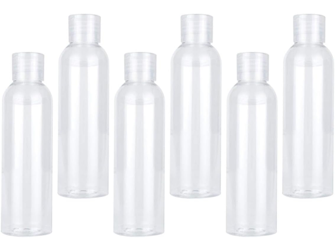Conjunto de 6 frascos PET reutilizáveis de 120ml, frascos vazios para shampoo.