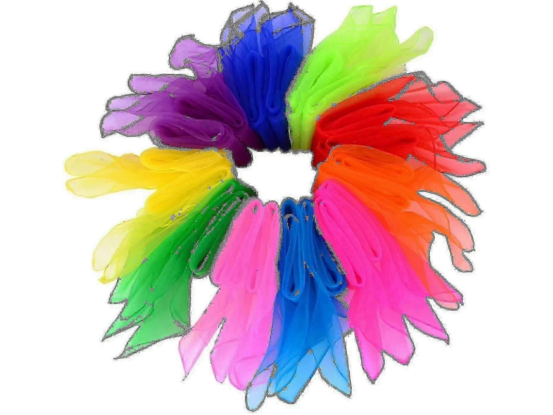 20 Unidades De Lenços De Dança Quadrados Multicoloridos De 60 X 60 Cm (24 X 24 Polegadas)