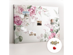 Quadro De Cortiça Com Impressão Moldura Floral Para O Escritório Espelharte (140x100 Cm)