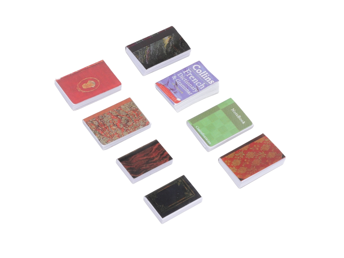 Mini Livros Para Casinha De Bonecas Em Papel Diferentes Cores Decoração Acessórios 8 Peças