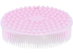 Escova De Silicone Esfoliante Para Banho, Ideal Para Cuidados Com O Corpo E Massagem De Beleza Cerdas Densas, Rosa
