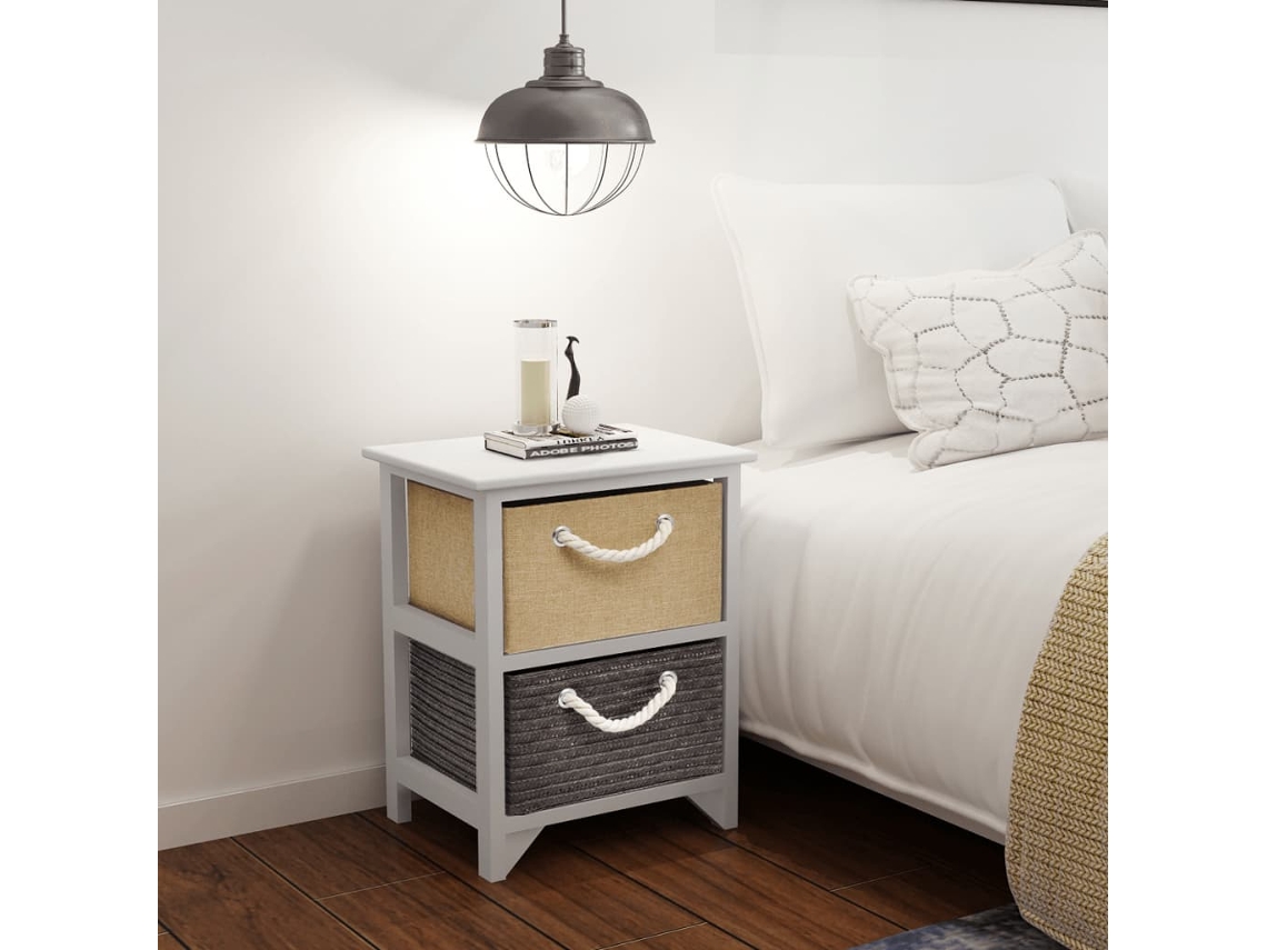 Vidaxl Mesa De Cabeceira, 2 Pcs, Madeira