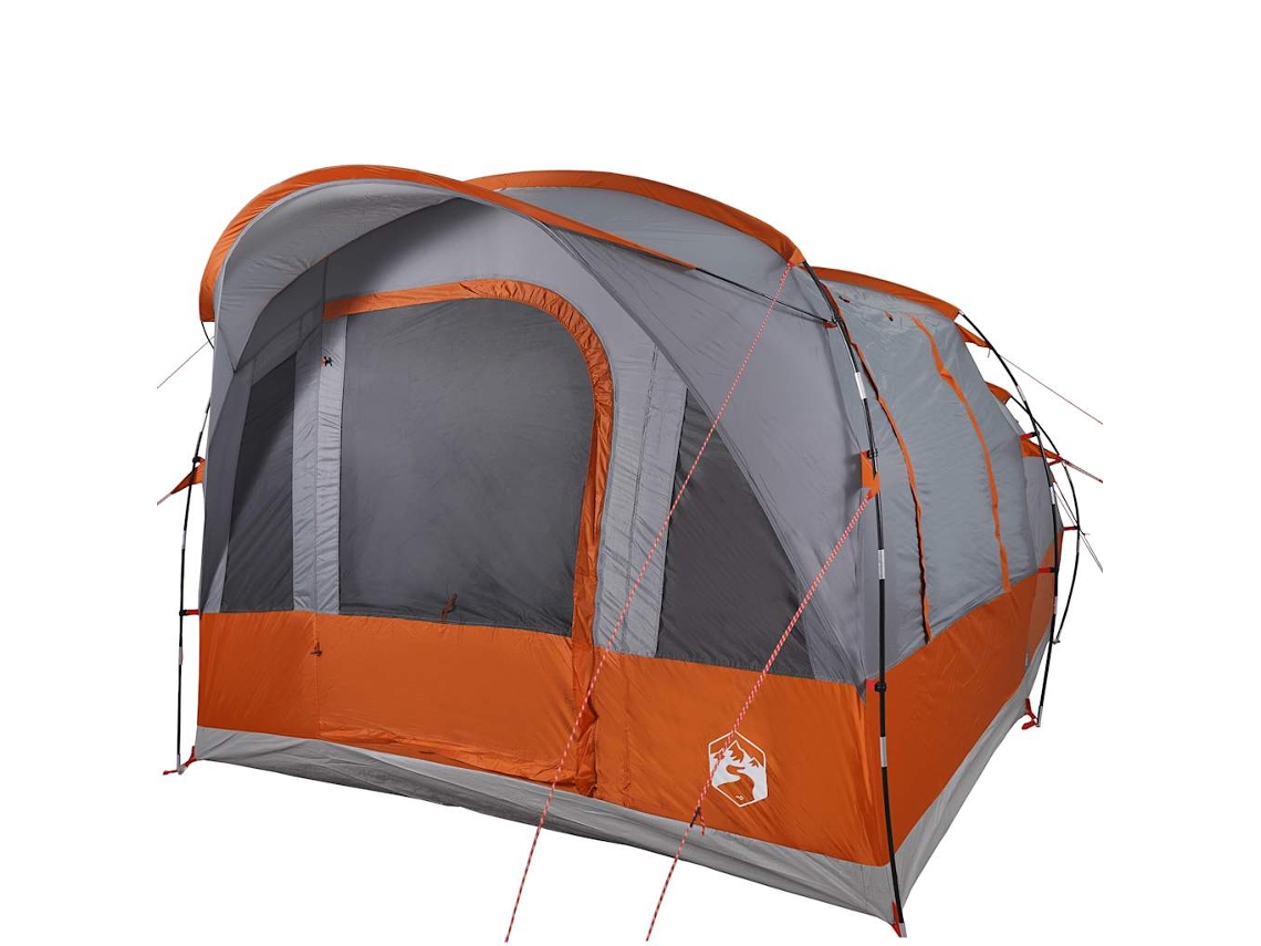 Tenda de campismo túnel p/ 3 pessoas VIDAXL impermeável cinza/laranja