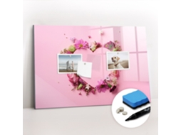 Quadro De Vidro Magnético Coração De Flores Para O Corredor Espelharte (60x40 Cm)