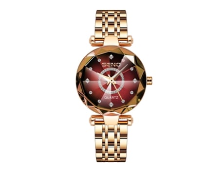 Relógio Quartzo Coração do Mar Feminino Relógio com Pulseira em Aço Maciço e Vidro Perfurado GRPT