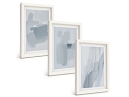 Um Conjunto De Imagens Decorativas Em Uma Moldura Arte Abstrata Em Aquarela Moldura Branca Pinturas De Quarto Espelharte (3 Peças 20x30 Cm)