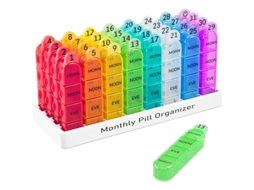 Organizador De Comprimidos Eifson 31 Dias 4 Vezes Ao Dia Sem Bpa (colorido)