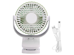 Laxiscreed Ventilador Portátil De Clipe Usb Recarregável Para Carrinho De Bebé, Ajustável E Em Verde