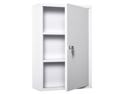 Armário de Medicamentos E-TOWN COMMERCE GMBH em aço com 3 níveis, 2 chaves e suporte parede (40x18x60 cm) branco