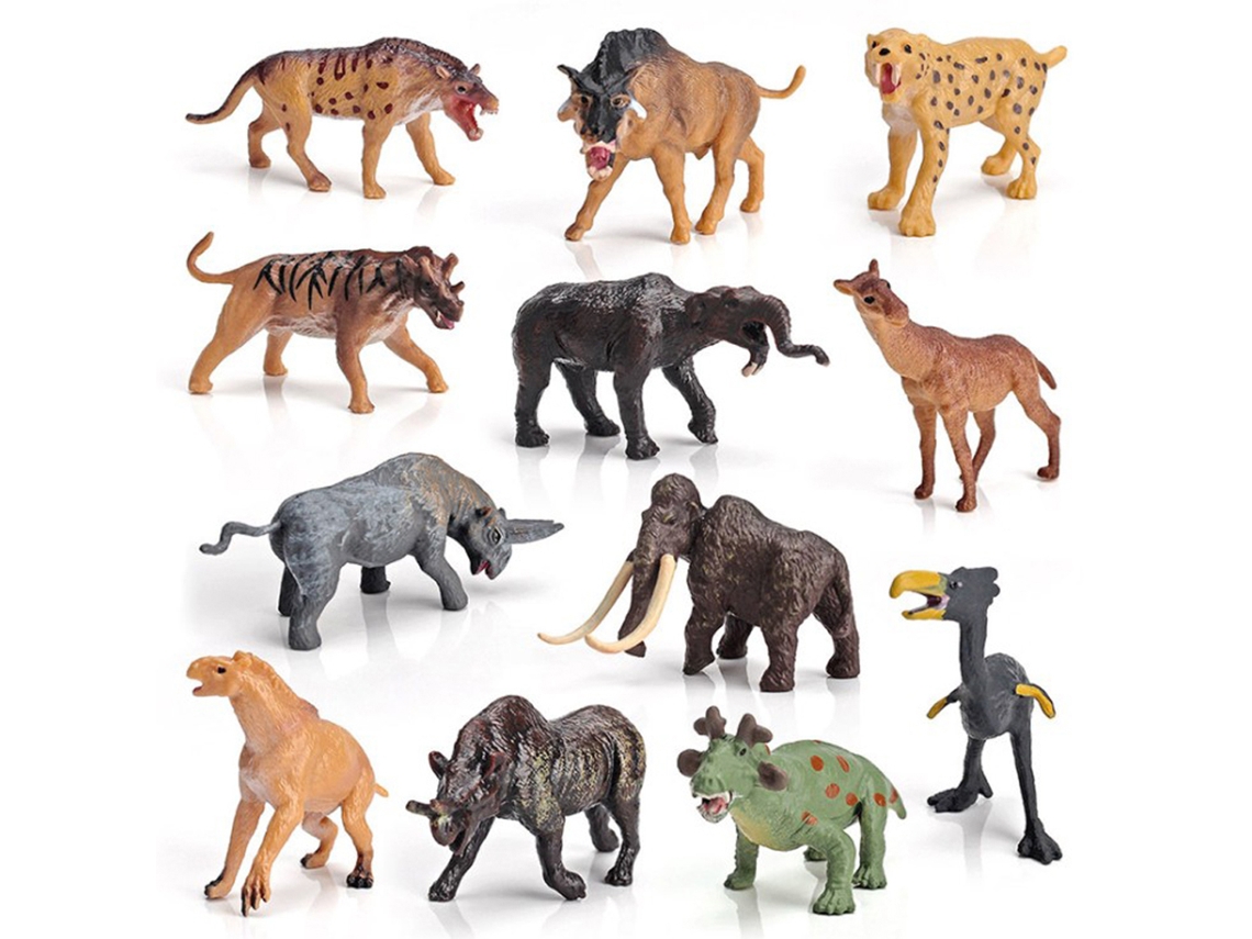 Primerox conjunto de 12 Brinquedos de Animais Selvagens da Floresta Jardim para Crianças