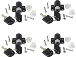 4 Cerraduras de Seguridad para Ventanas e Portas com Llave, Restrictor Antirrobo, Cierre Deslizante | S/MARCA