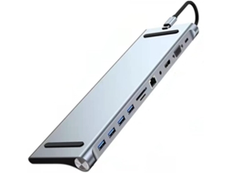 Adaptador Hub Usb 11 em 1 para Divisor Type c 3.0 4k Compatível com Micro player Rj45 SFUSHOS