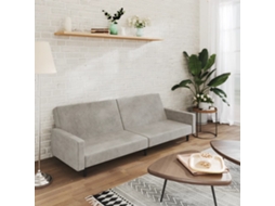 Vidaxl Sofá-cama De 2 Lugares Veludo Cinzento-claro
