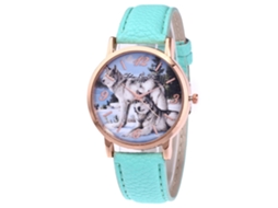 Relógio de Pulso Masculino de Quartzo com Pulseira de Couro Pu Estilo Simples Dial Redondo (mint)