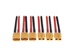 Conjunto de 3 Pares de Cabos de Silicone Xt60 Macho, 12awg, 5cm MDUG