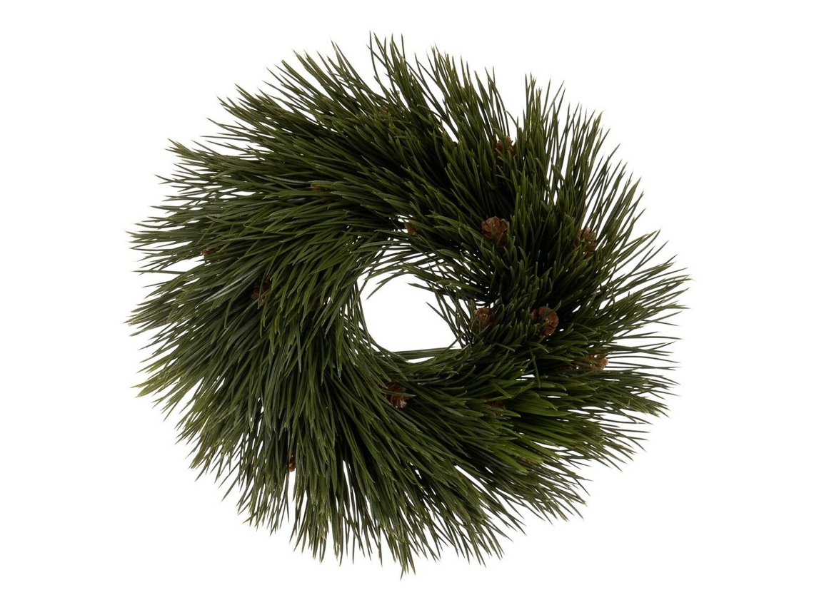 Coroa de Natal Verde PVC 27 x 27 cm