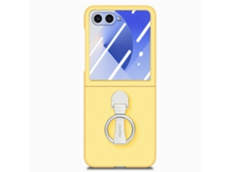 Capa Eifson Para Samsung Galaxy Z Flip8, Com Suporte Em Anel E Material De Pc - Compatível - Amarelo