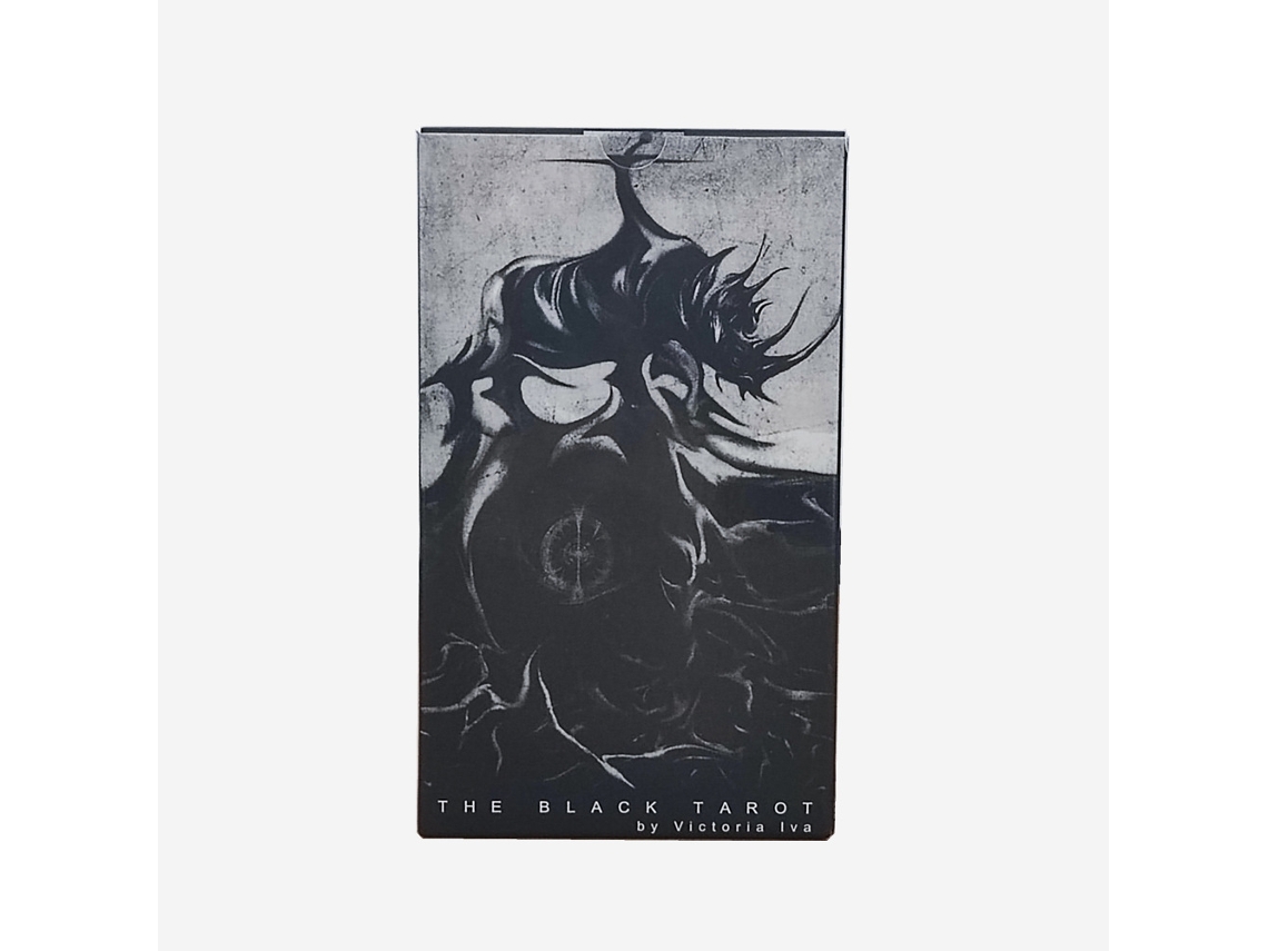 Um Jogo De Tarô Totalmente Novo, Todo Preto, Com 78 Cartas De 12x7 Cm, Que Combina Entretenimento E Mistério.