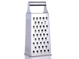 Ralador de cozinha quadrado em aço inoxidável com 4 superfícies, compatível com legumes, frutas e queijo, próprio para lava-louças.