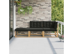 Vidaxl Conjunto De Sofás Para Exterior Madeira Sólida De Acácia Branco
