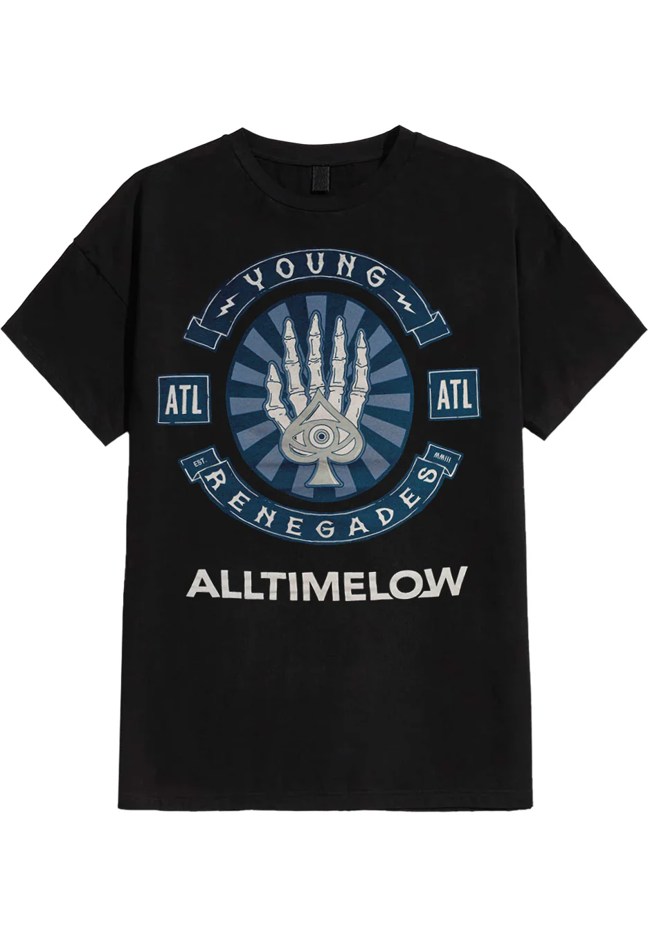 Size:xxxl Rockinstone All Time Low - Skele Spade - T-shirt Unisex Adults