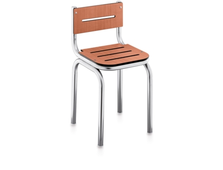 BELTRAN 2706 ALÇAS Banco com encosto em aço inoxidável cereja BELTRAN