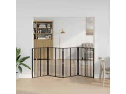 Vidaxl Portão Para Cachorros 4 Unid. Preto 80 X 100 Cm Aço Galvanizado