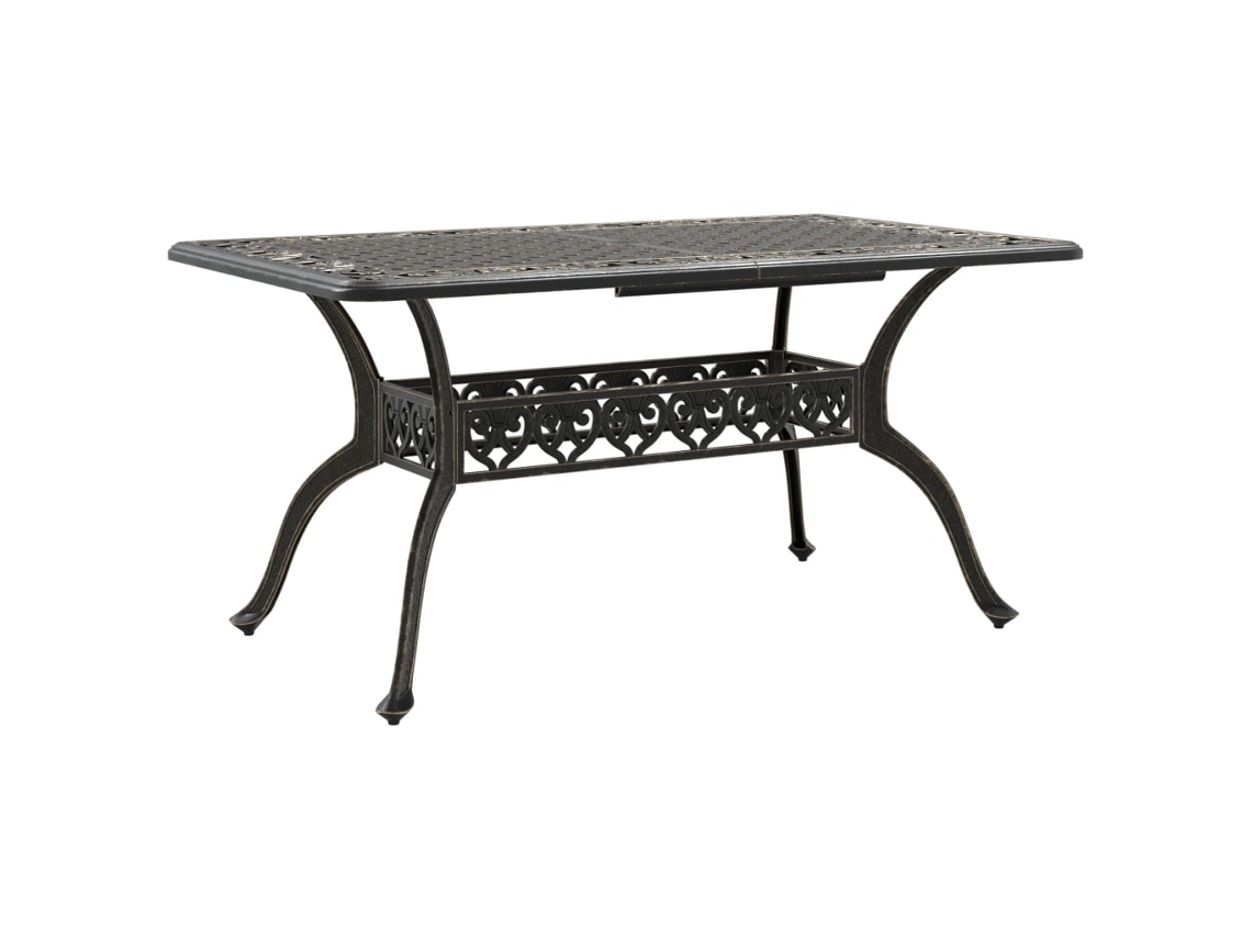 Mesa de Jardim VIDAXL Alumínio Fundido Bronze 150X90X72 Cm