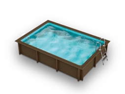 Kit Piscina Retangular Em Betão Com Aspeto De Madeira "naturalis" - 4,67 X 3,24 X 1,28 M