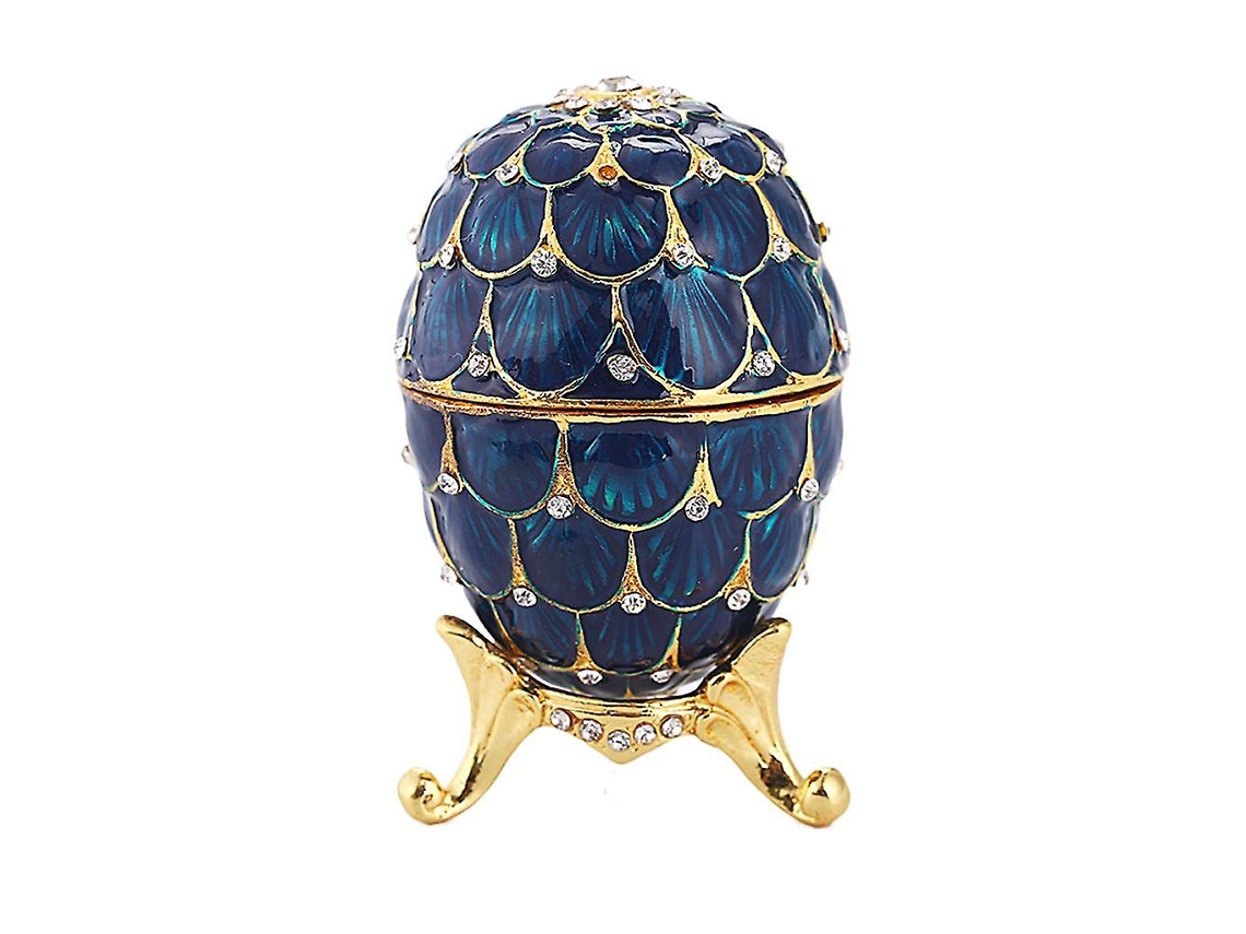 Mini Porta Joias Em Formato De Ovo De Páscoa Com Esmalte E Strass, Porta Alianças Vermelho Hengjian