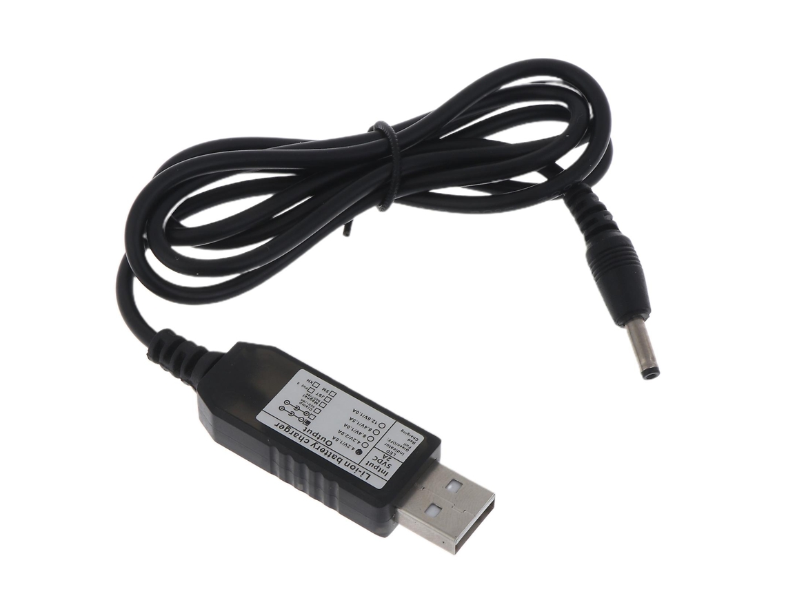 Usb À Linha Do Cabo Do Carregador De 4.2v 3.5x1.35mm Com Indicador Conduzido Para O Farol Conduzido