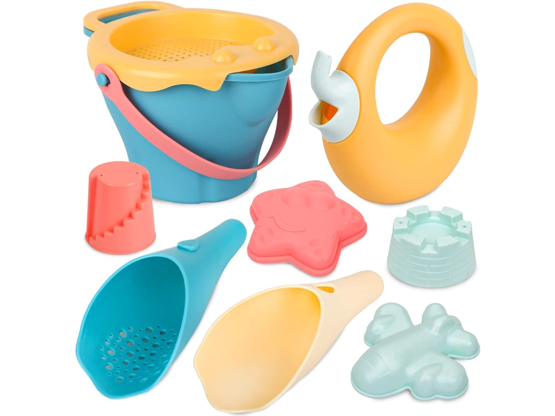 Brinquedos De Praia Para Crianças, Conjunto 9 Peças Com Balde E Molde Areia. -aquaforge