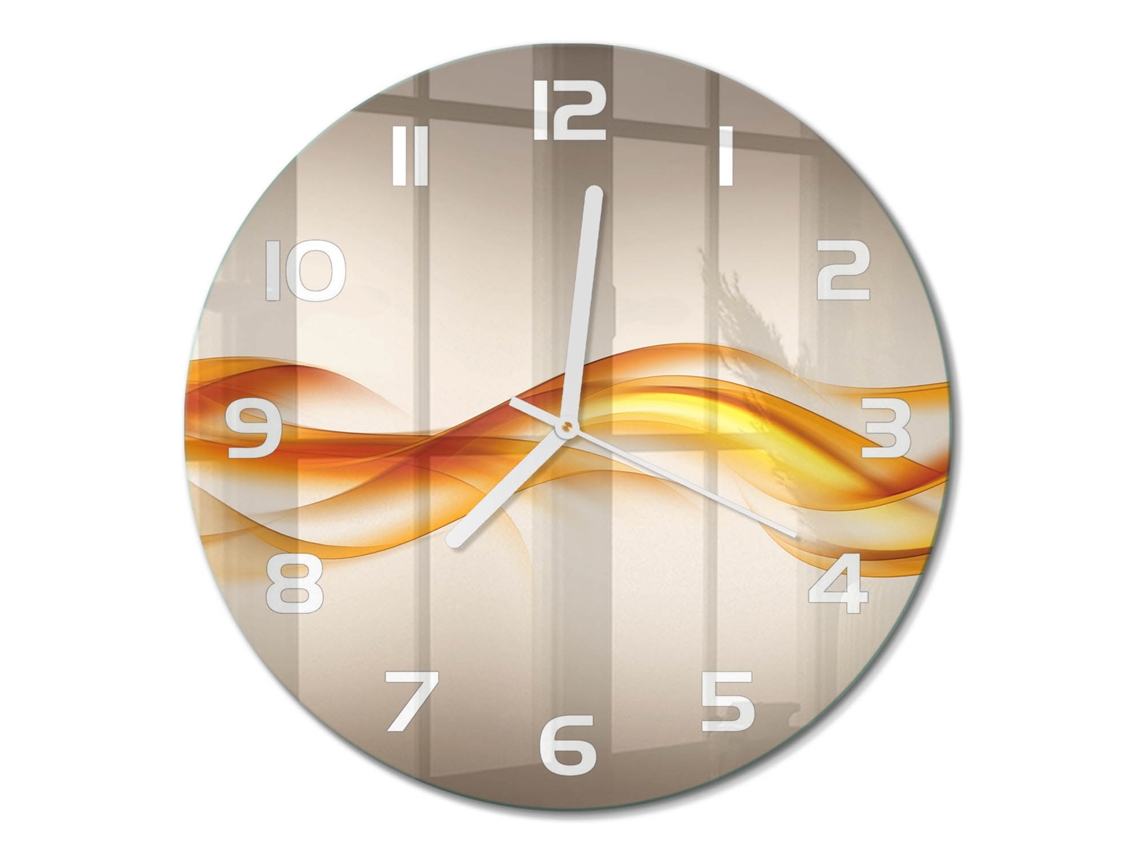 Relógio De Parede Laranja Decorativo Quadrado Espelharte (30 Cm)