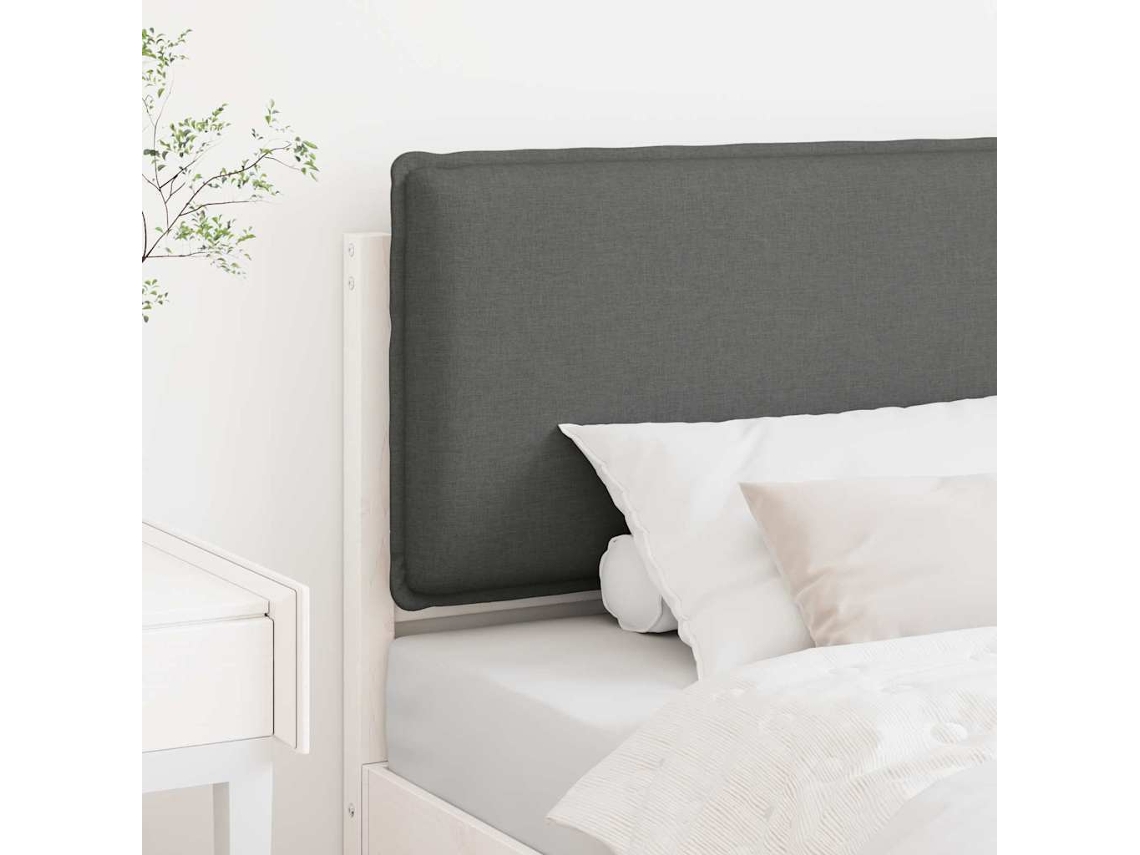 Vidaxl Cabeceira Estofada Com Cabeceira Branco E Cinza Claro 90 Cm